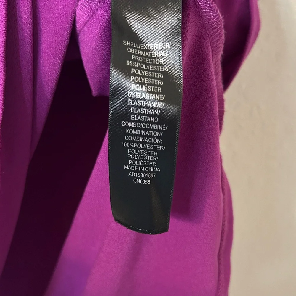 Adrianna Papell V-Neck Top with Pleated Flutter Sleeves purple blouse Size XL - Picture 5 of 6